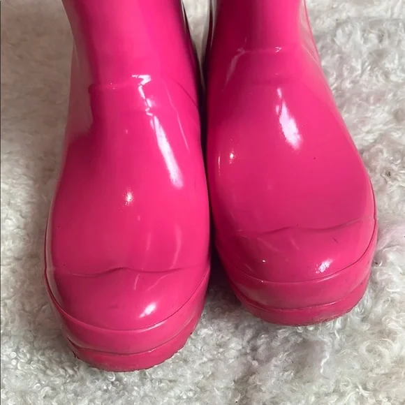 Hunter Fuchsia Tall Rain Boots 5B/6G - Picture 3 of 8